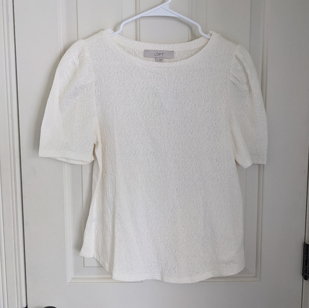 LOFT White Lace Top